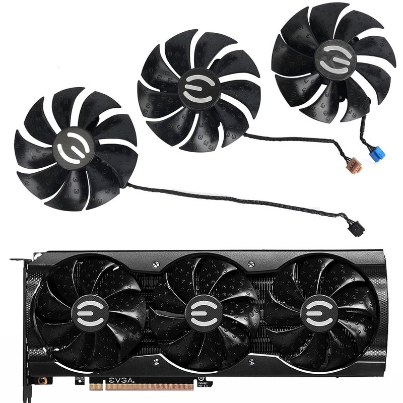 LTANDBR 87mm T129215SU PLA09215S12H 12V 0.55A 4Pin Graphics Card Fan for EVGA RTX 3070 3080 3090 XC3 Black Gaming Graphics Card Fan, BR002 - Image 1